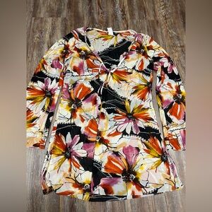 Vintage y2k BeCreative sheer floral print cover up